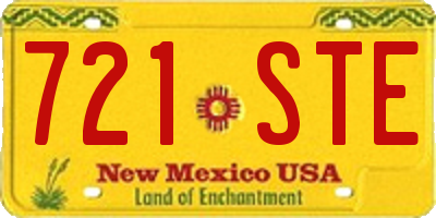 NM license plate 721STE