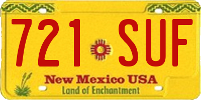 NM license plate 721SUF