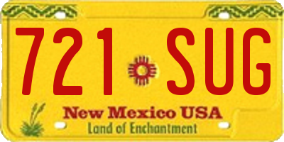NM license plate 721SUG