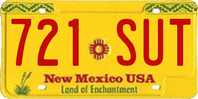 NM license plate 721SUT
