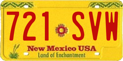 NM license plate 721SVW