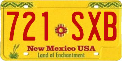 NM license plate 721SXB