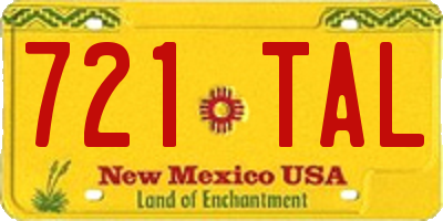 NM license plate 721TAL
