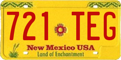NM license plate 721TEG