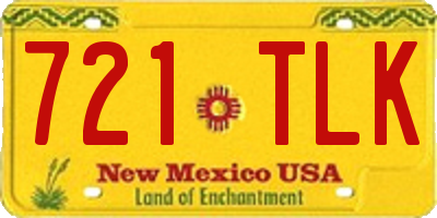 NM license plate 721TLK