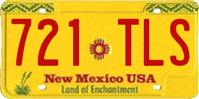 NM license plate 721TLS