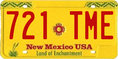 NM license plate 721TME