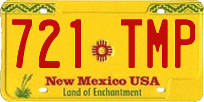 NM license plate 721TMP