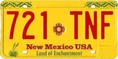 NM license plate 721TNF
