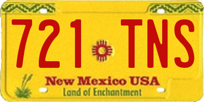 NM license plate 721TNS