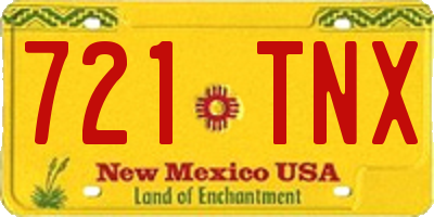 NM license plate 721TNX