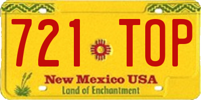 NM license plate 721TOP