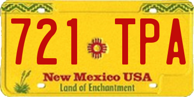 NM license plate 721TPA