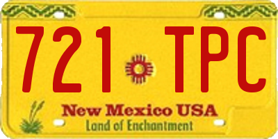 NM license plate 721TPC