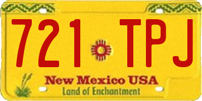 NM license plate 721TPJ