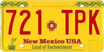 NM license plate 721TPK