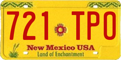 NM license plate 721TPO