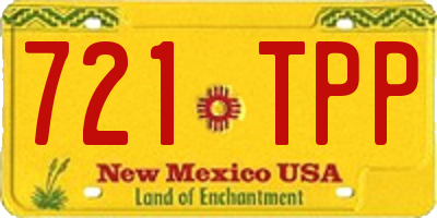 NM license plate 721TPP