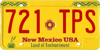 NM license plate 721TPS