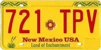 NM license plate 721TPV