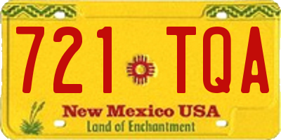 NM license plate 721TQA