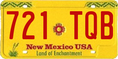 NM license plate 721TQB