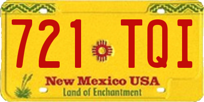 NM license plate 721TQI
