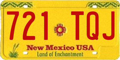 NM license plate 721TQJ