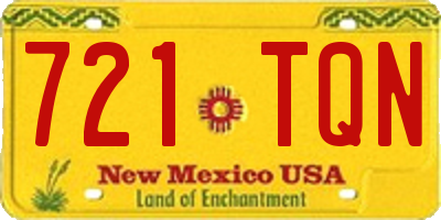 NM license plate 721TQN