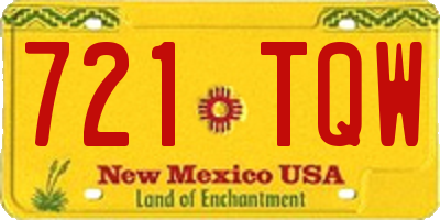 NM license plate 721TQW