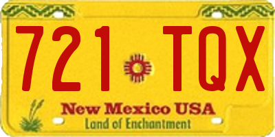 NM license plate 721TQX