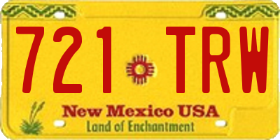 NM license plate 721TRW