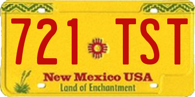 NM license plate 721TST