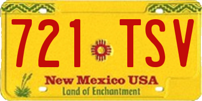 NM license plate 721TSV
