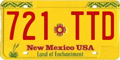 NM license plate 721TTD