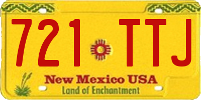 NM license plate 721TTJ