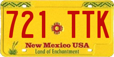 NM license plate 721TTK