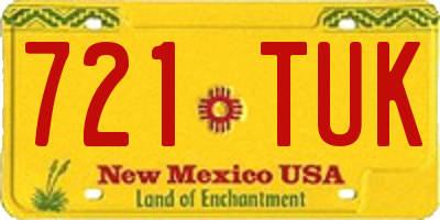 NM license plate 721TUK