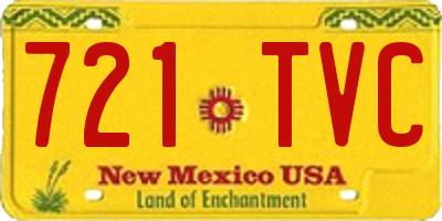 NM license plate 721TVC