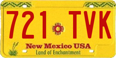 NM license plate 721TVK