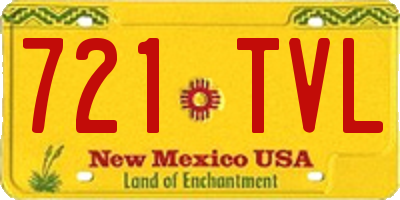 NM license plate 721TVL