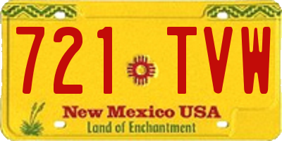 NM license plate 721TVW