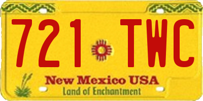NM license plate 721TWC