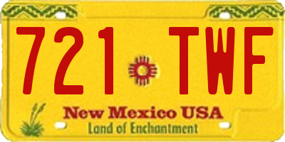 NM license plate 721TWF