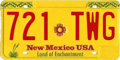 NM license plate 721TWG