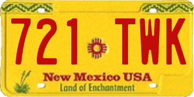 NM license plate 721TWK