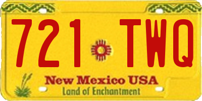 NM license plate 721TWQ