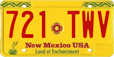 NM license plate 721TWV