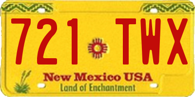NM license plate 721TWX