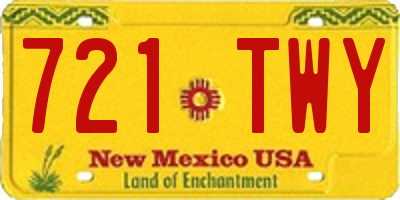 NM license plate 721TWY